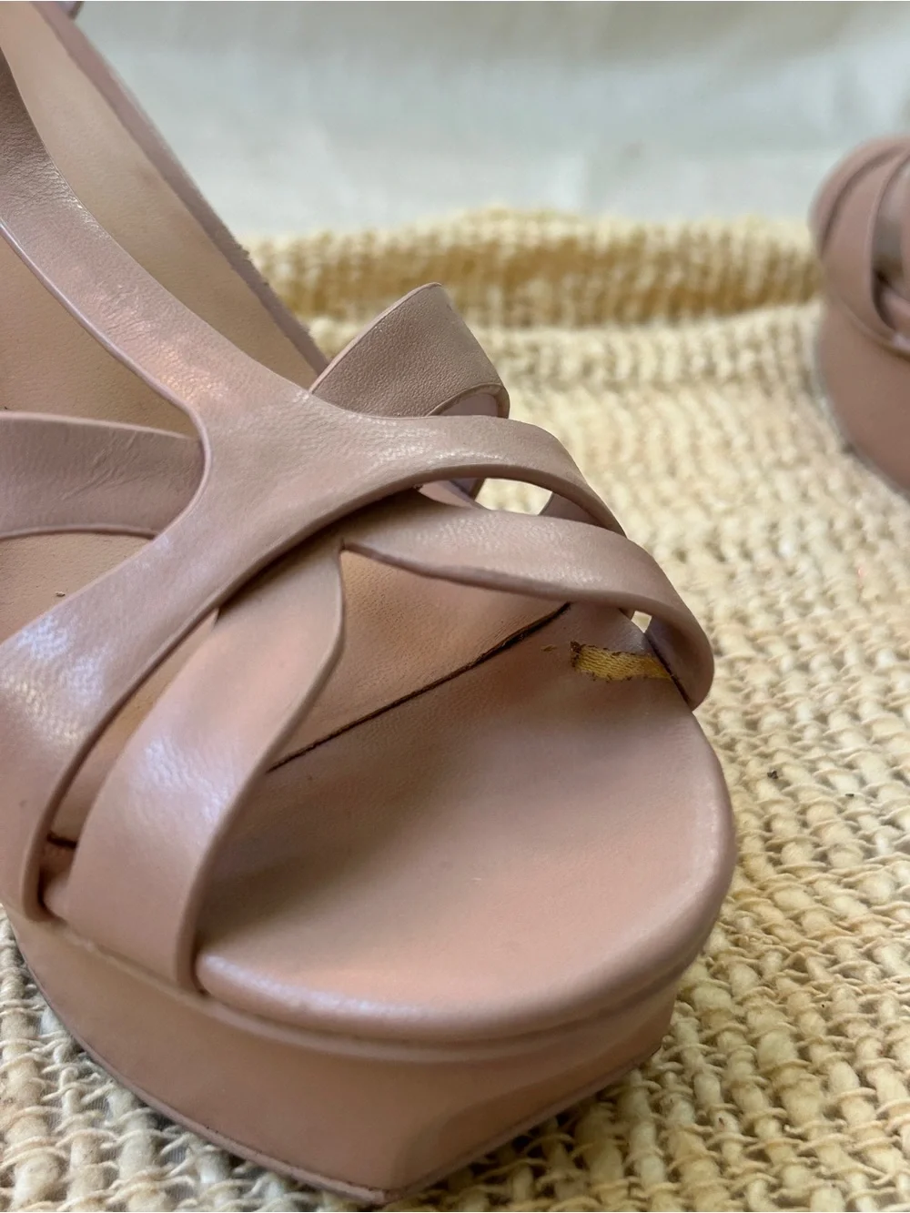 LYN Sabella Pink Nude Strappy Platform Heels